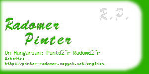 radomer pinter business card